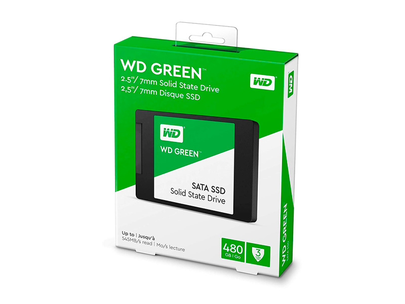 Disco Solido Western Digital Green, WDS480G3G0A, 480GB, SATA 6Gb/s, 2.5", 7mm.