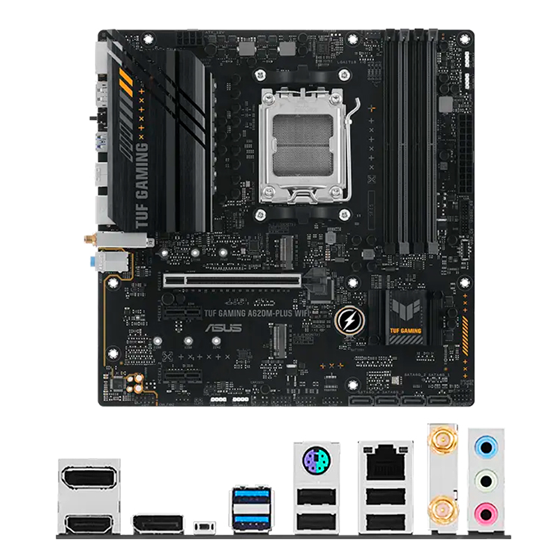 Placa Madre Asus Tuf Gaming A620M-PLUS WIFI, Chipset AMD B620, AMD Socket AM5, mATX.