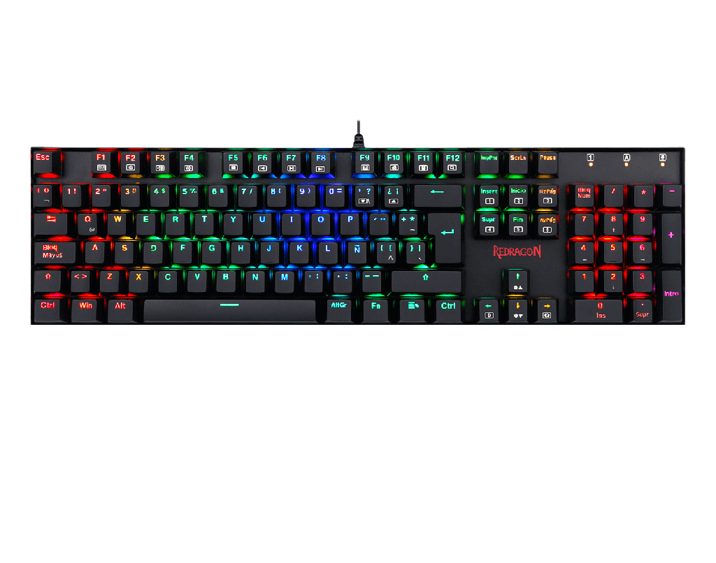 Teclado Gamer Redragon Mitra K551RGB USB SWITCH RED BLACK