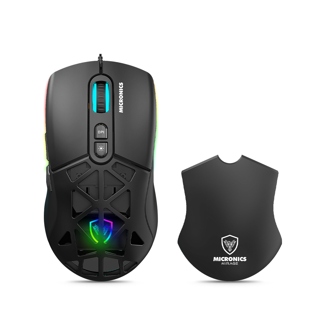 Mouse Gamer Alámbrico MICRONICS Mirage GM890, RGB, 12800 DPI