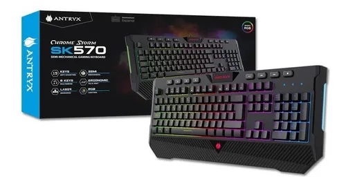 Teclado Semi Mecánico Antryx Chrome Storm SK570 Gamer Rgb