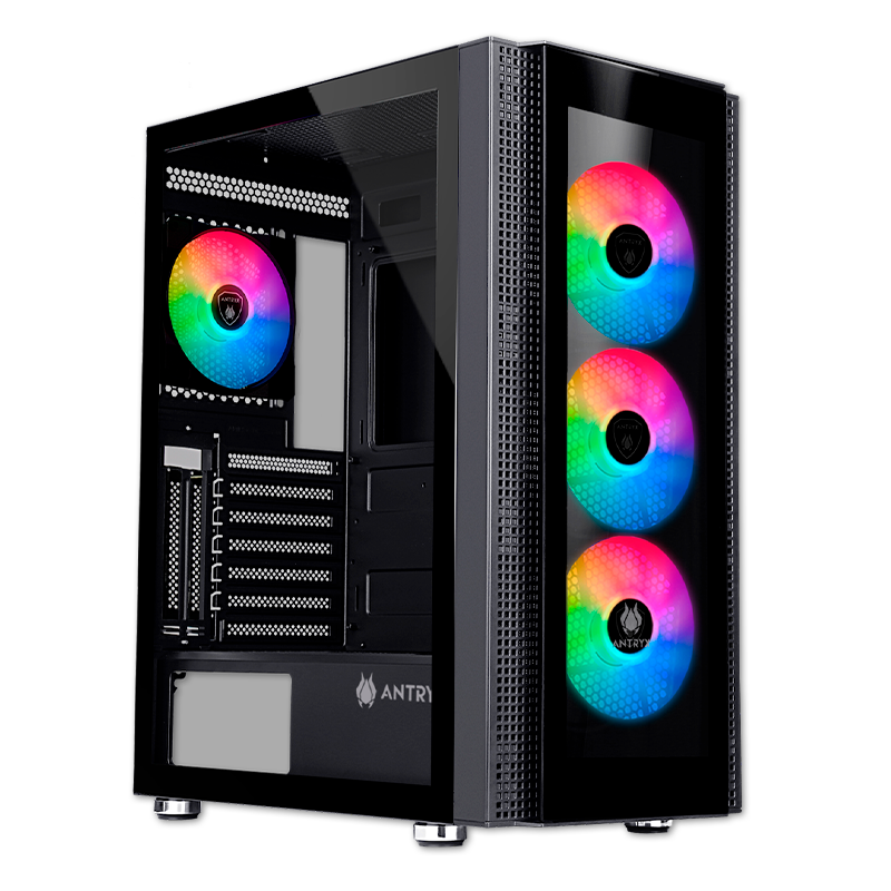 Case Antryx RX-260 USB 3.0 RGB Fan x4 Vidrio Templado AC-RX260WFR Negro