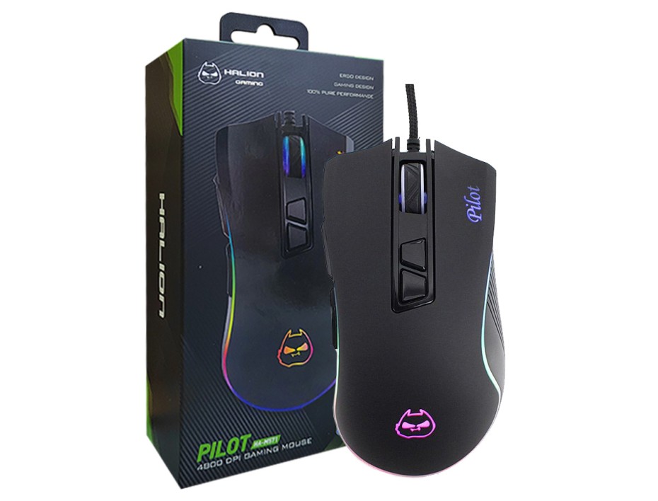 Mouse Gamer Halion Pilot HA-M571 4800DPI, RGB.