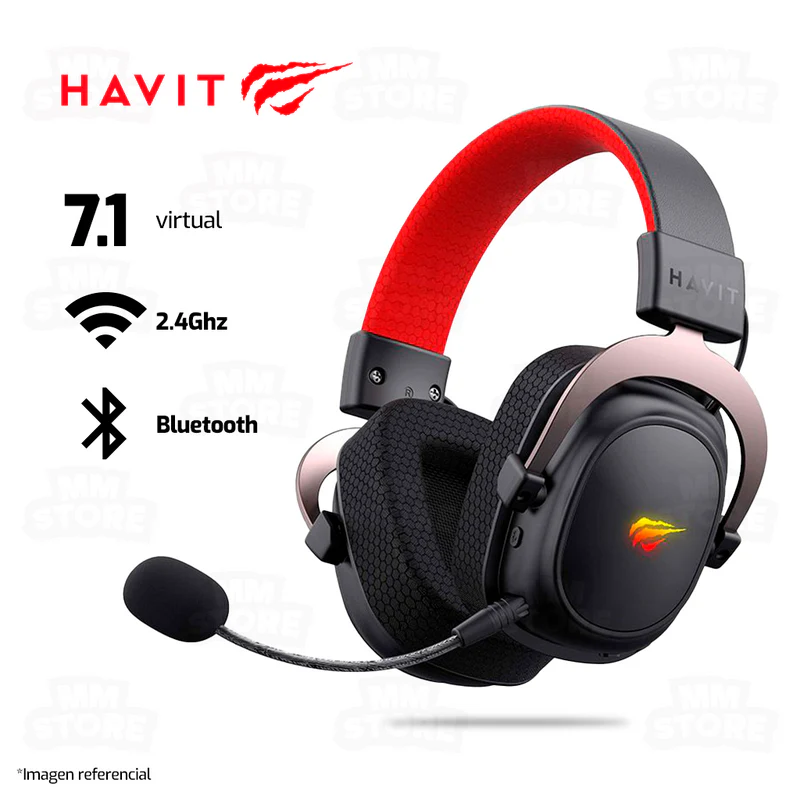 Audifono Gamer HAVIT H2002BG Trimode, Rojo y Negro.