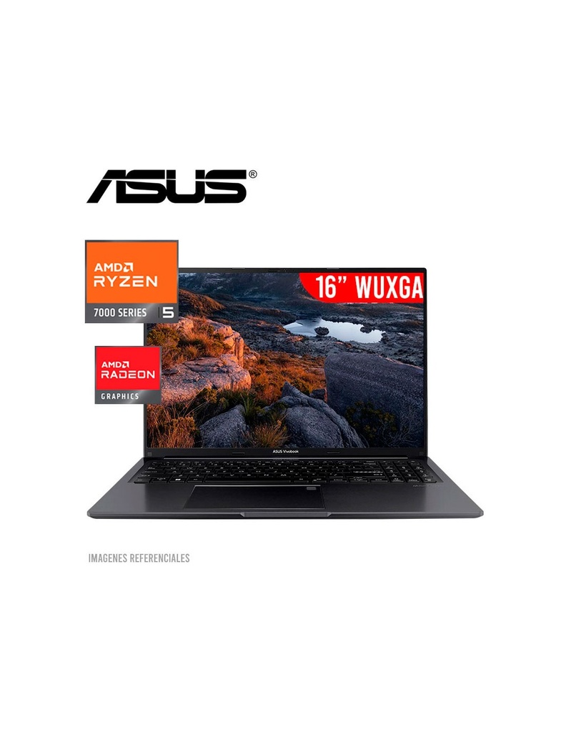 Laptop ASUS Vivibook M1605YA-MB582, 16" WUXGA, Ryzen 5-7430U 6N, 16GB Ram, 512GB SSD, FREEDOS