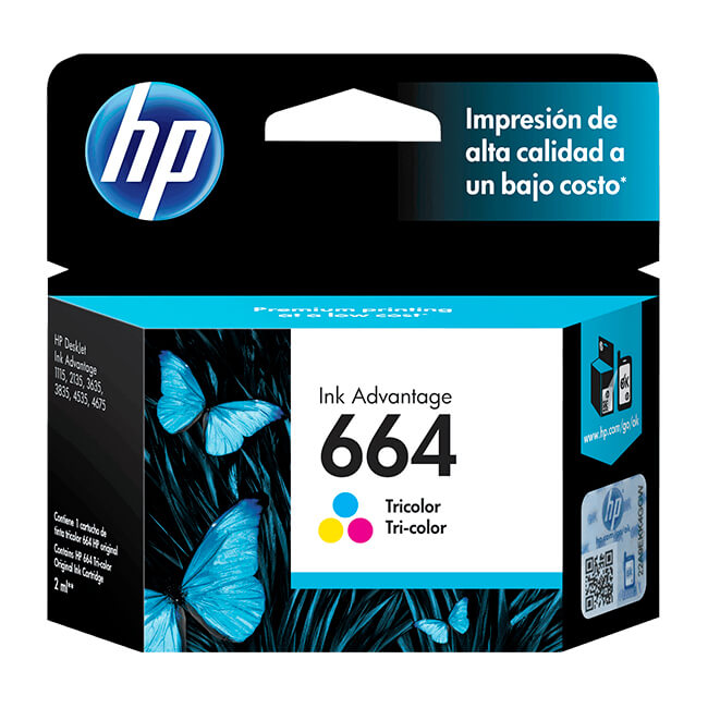 Cartucho de Tinta HP (664) F6V28AL Color.