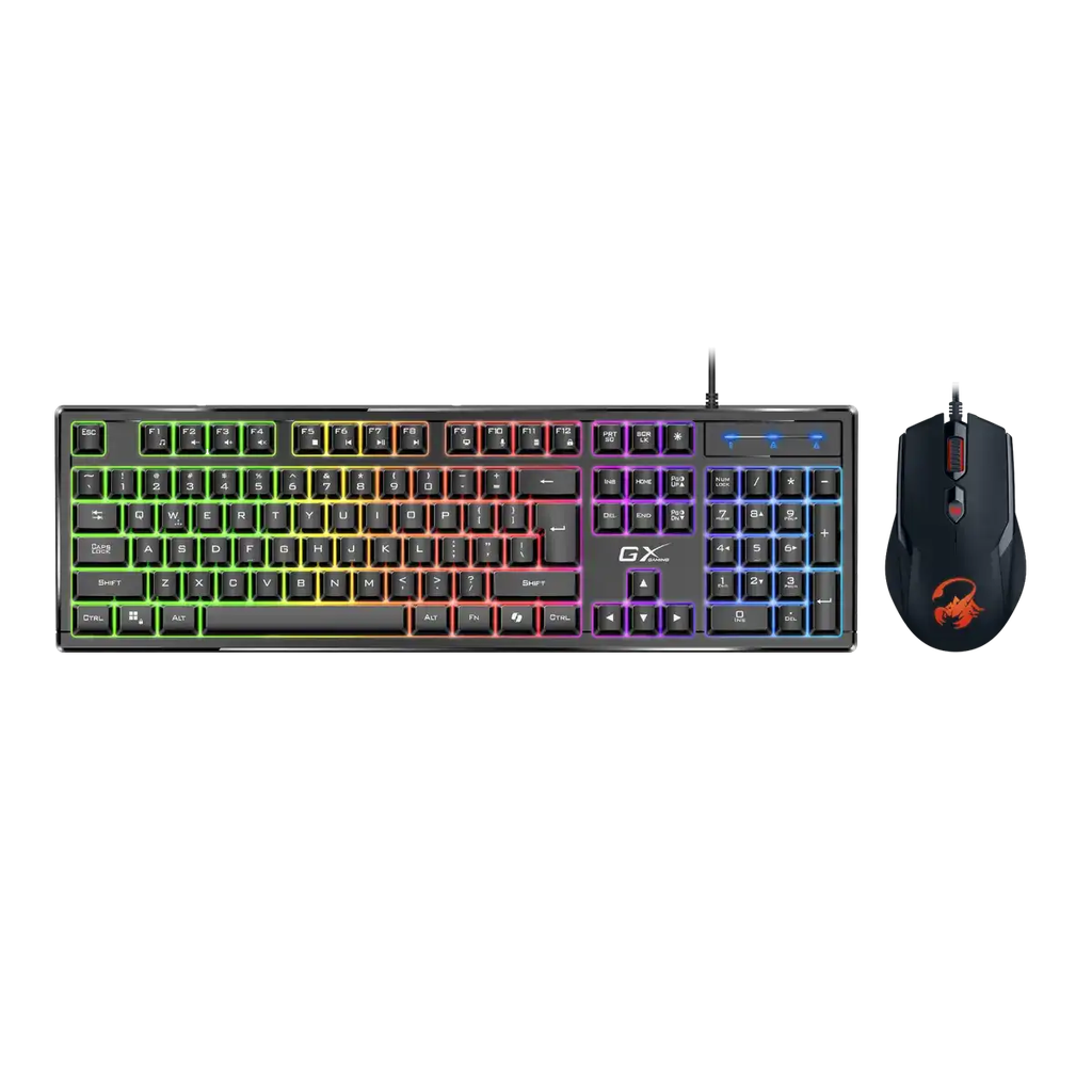 Combo Genius Scorpion KM-GX6 Gaming, Teclado+mouse, Semi-mecanico, Led-RGB