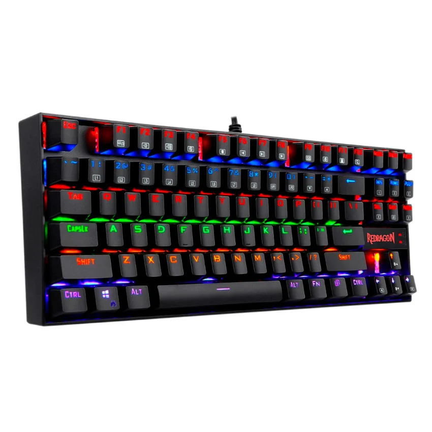Teclado Redragon Kumara Rainbow, K552-KR-SP, Switch Red, Negro.