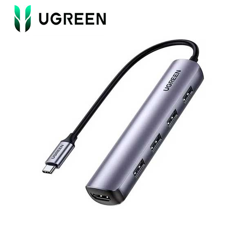 Adaptador Hub Ugreen 5en1 Tipo-C, USB3.0x4, HDMI, CM417.