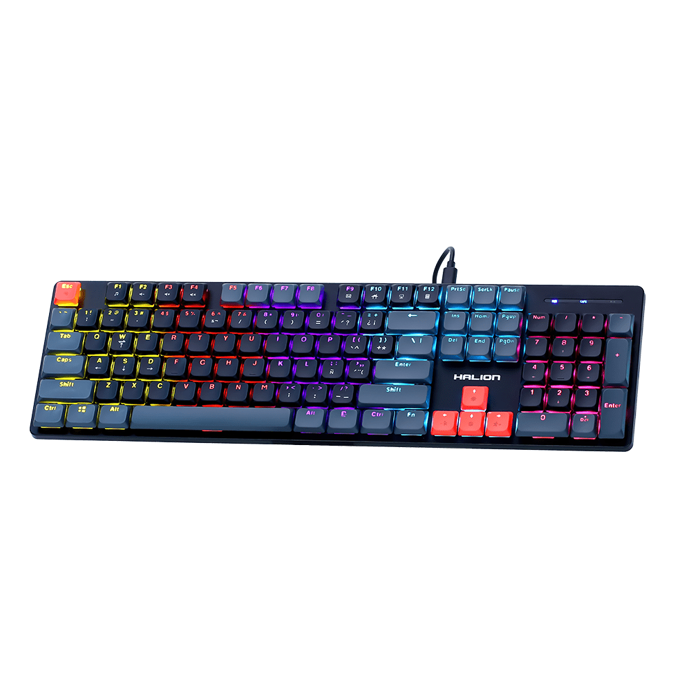 Teclado Mecanico Halion Drogo GR HA-K947G Rainbow SWITCH RED