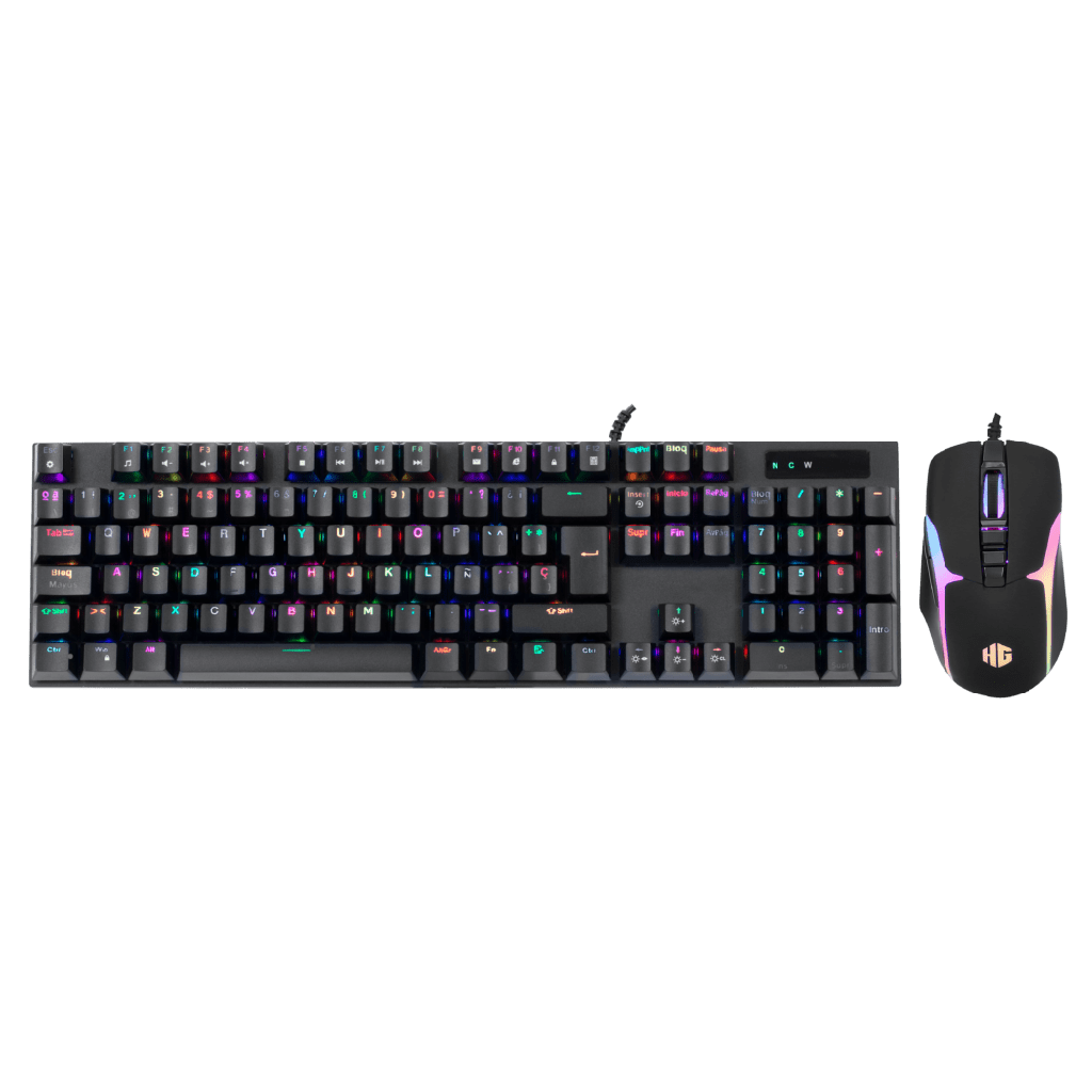 Kit Teclado Mecanico Y Mouse Gamer Halion Damon SW Red HA-863C Black