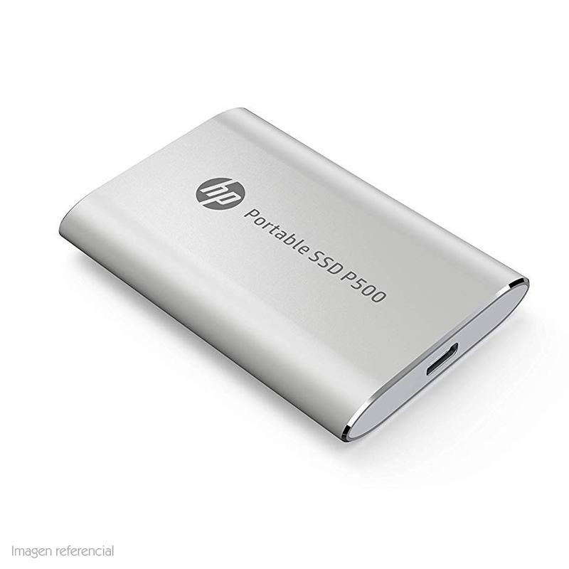 Disco duro externo estado solido HP P500, 500GB, Plata, USB 3.1 Tipo-C. 