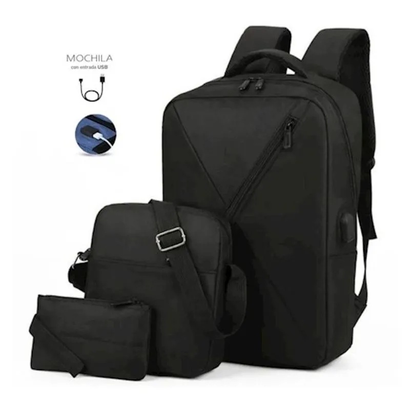 Mochila Usb Laptop 3 en 1, Mochila-Morral para tablet-Cartuchera.