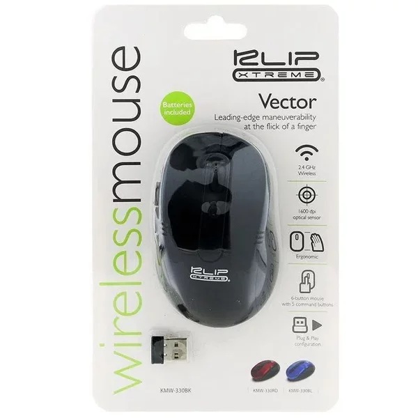 Mouse Inalambrico Klipxtreme Klever KMW-330BK, 6btns, Negro. 