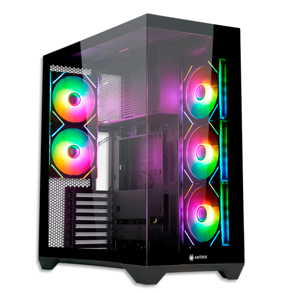 CASE Gamer Mid Tower ANTRYX FX 970 PRO ARGB 5FAN BLACK (BTF)