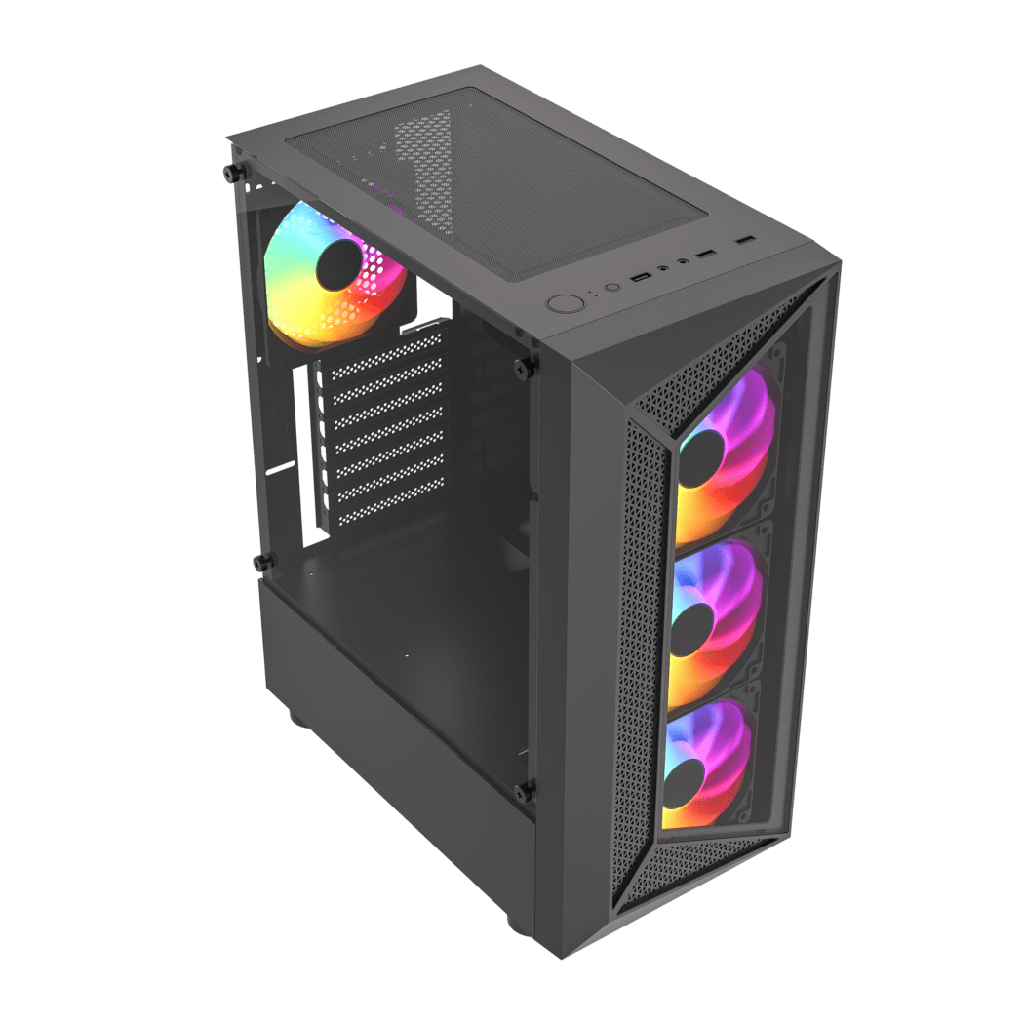 Case Gamer Halion GEMINIS CR30 c/fuente 500W, 2xUSB 2.0, 1xUSB 3.0, Audio HD, Negro. 