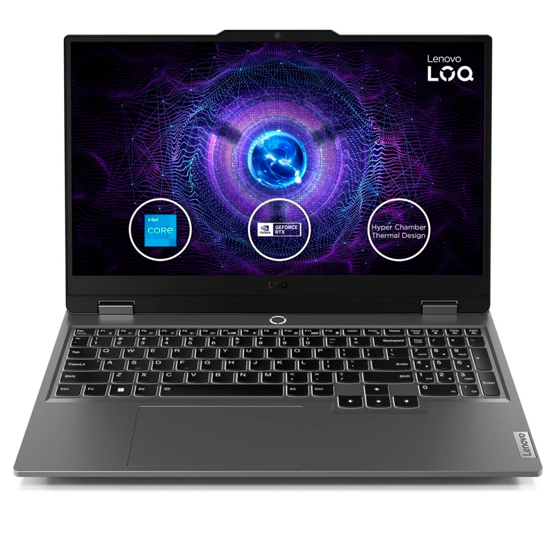 Laptop Lenovo LOQ 15IAX9, 15.6" FHD IPS, Core i5-12450HX hasta 4.4GHz, Ram 24GB DDR5, Disco SSD 512GB, NVIDIA GeForce RTX 3050 6GB, FreeDos.