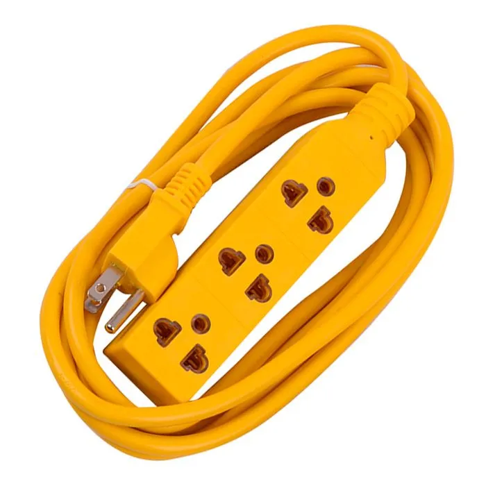 Extension de Corriente 220V 3 Tomas 3M Amarillo