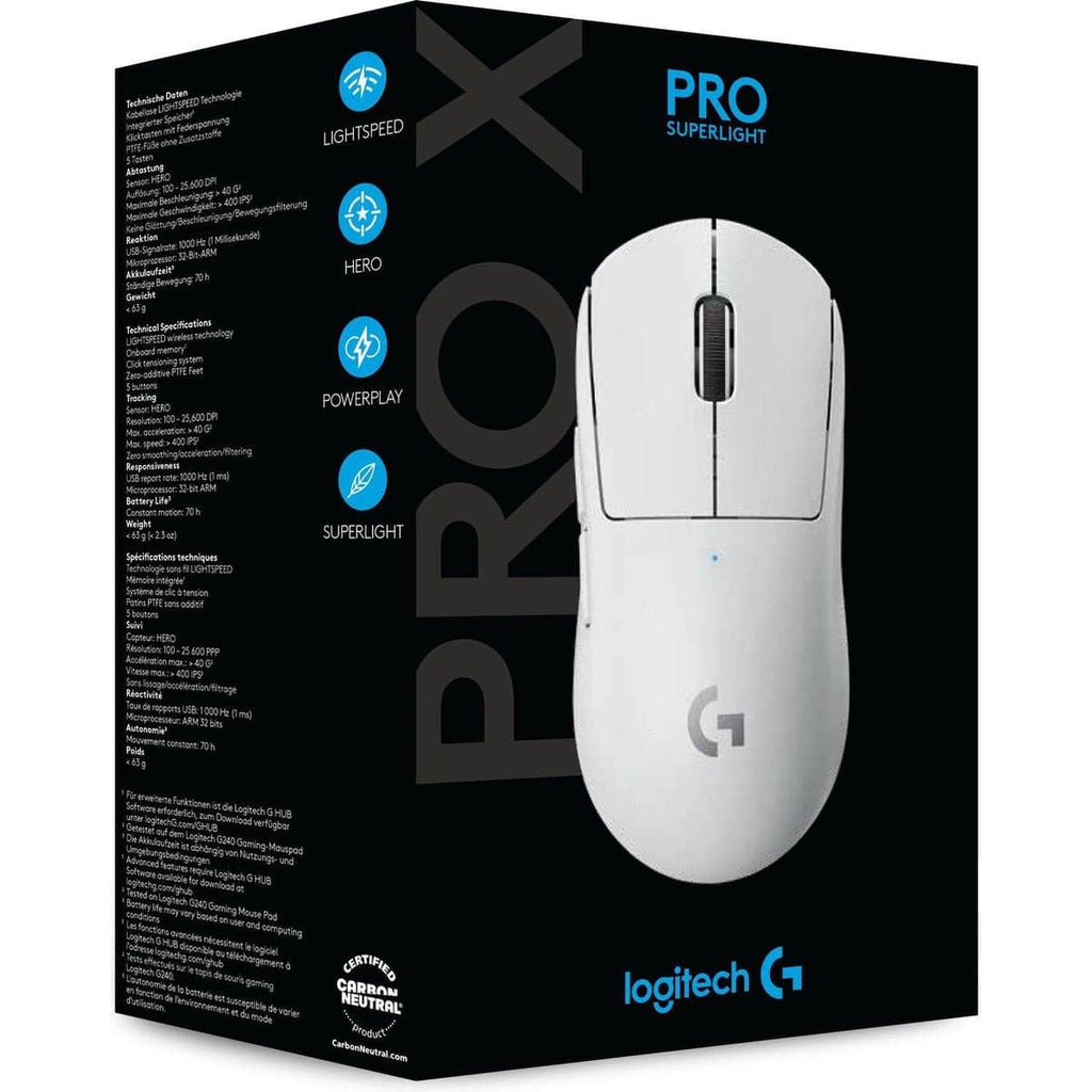 Mouse Logitech G PRO X SUPERLIGHT Wireless Gaming Blanco