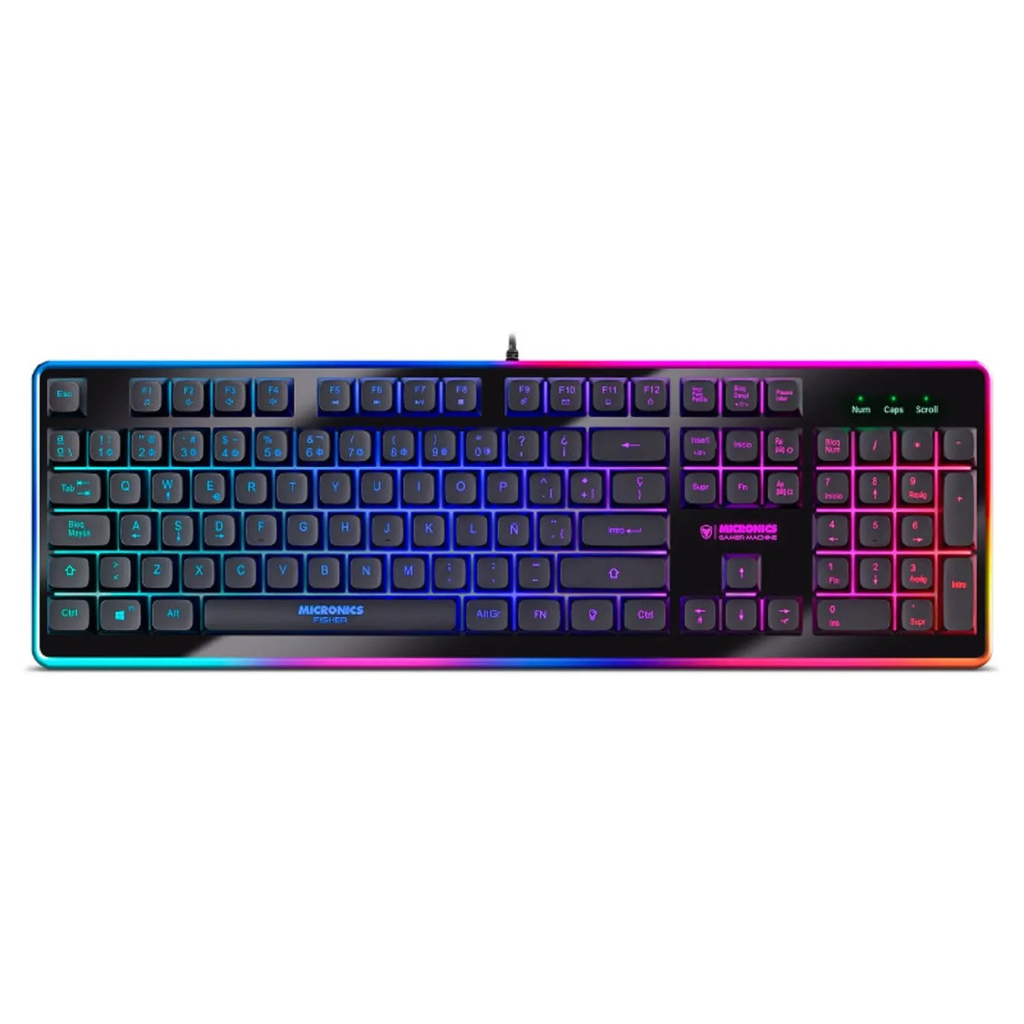 Teclado Gamer Micronics Fisher MIC K801+ Rainbow USB