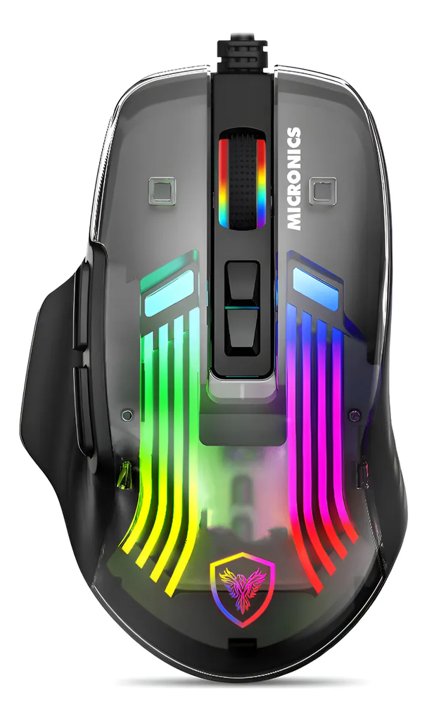 Mouse Gamer Micronics Murano MIC GM891 Negro RRGB 7B 12800dpi