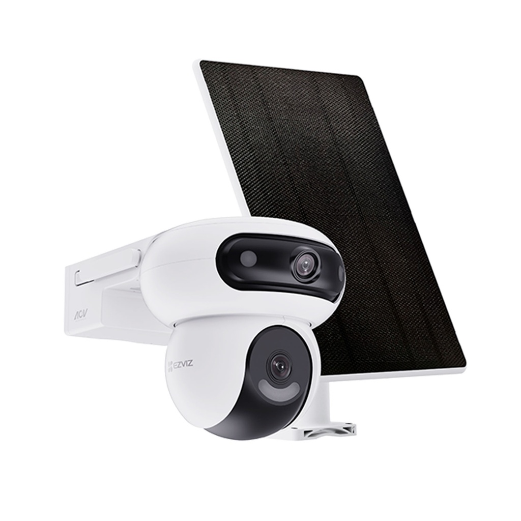 Camara de Seguridad EZVIZ HB90 Dual 2K, WIFI, 4MP+4MP, Dual 2K+ con Panel Solar Kit.