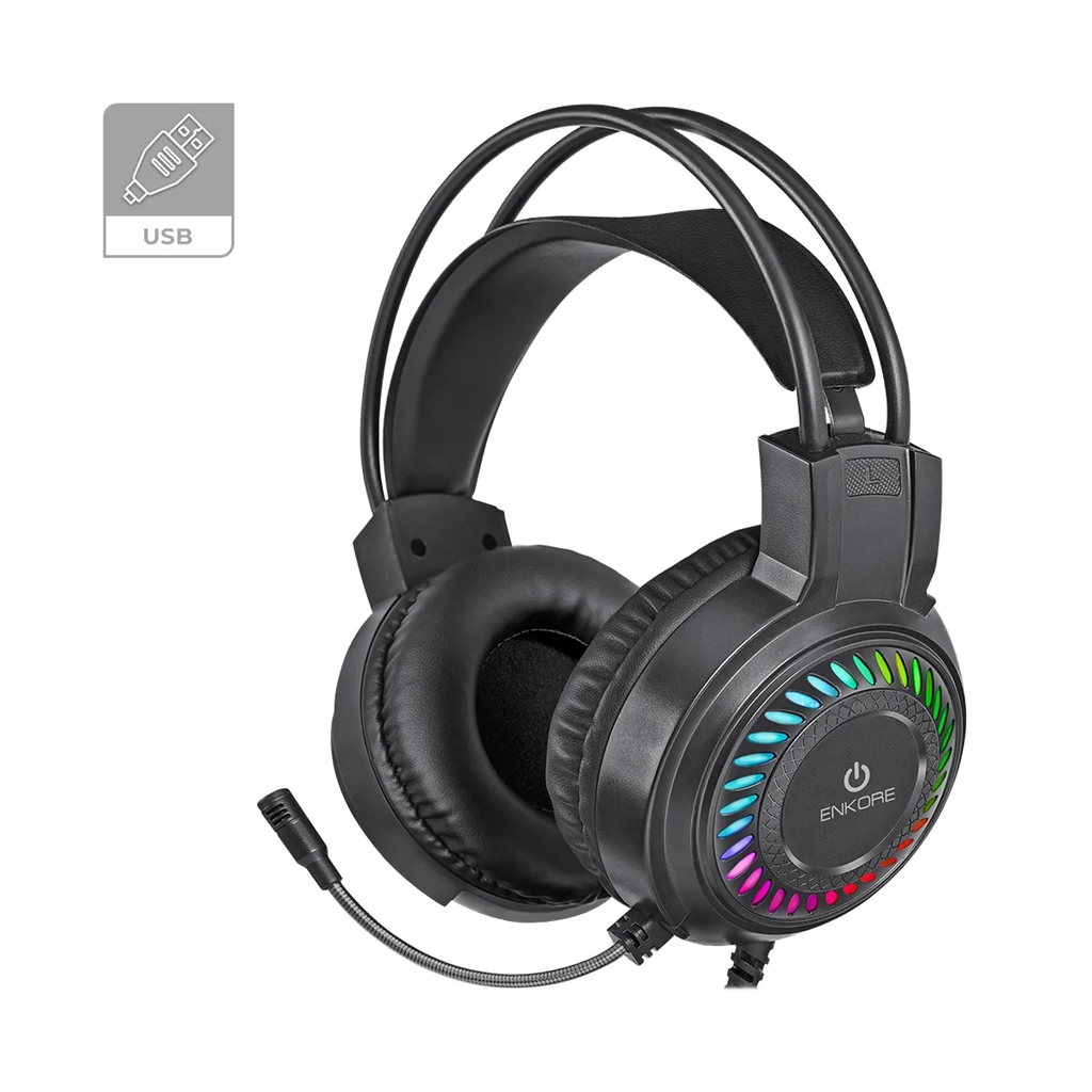 Audifono Gamer Enkore Falcon 5.1 EKHG 1002U  Rainbow LED