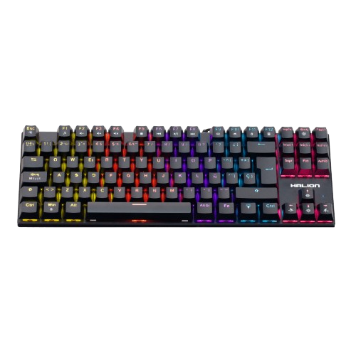 Teclado Mecanico HALION COMANCHE 88 KM202 Rainbow SWITCH ROJO 