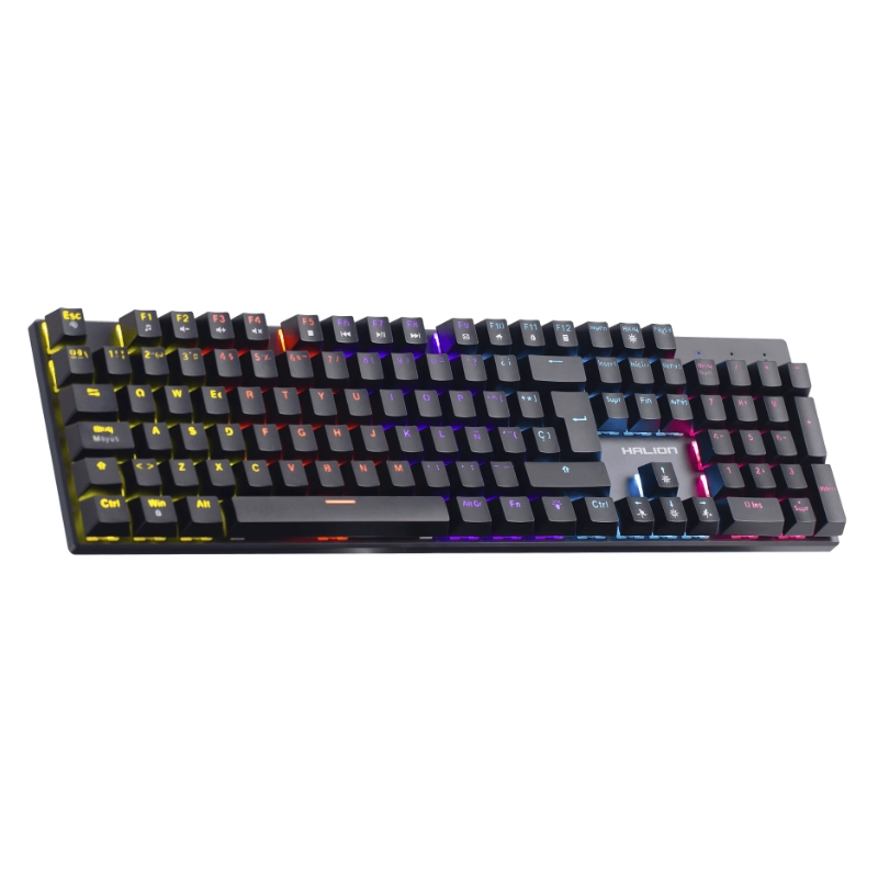 Teclado Mecanico HALION COMANCHE 105 KM203 Rainbow SWITCH ROJO