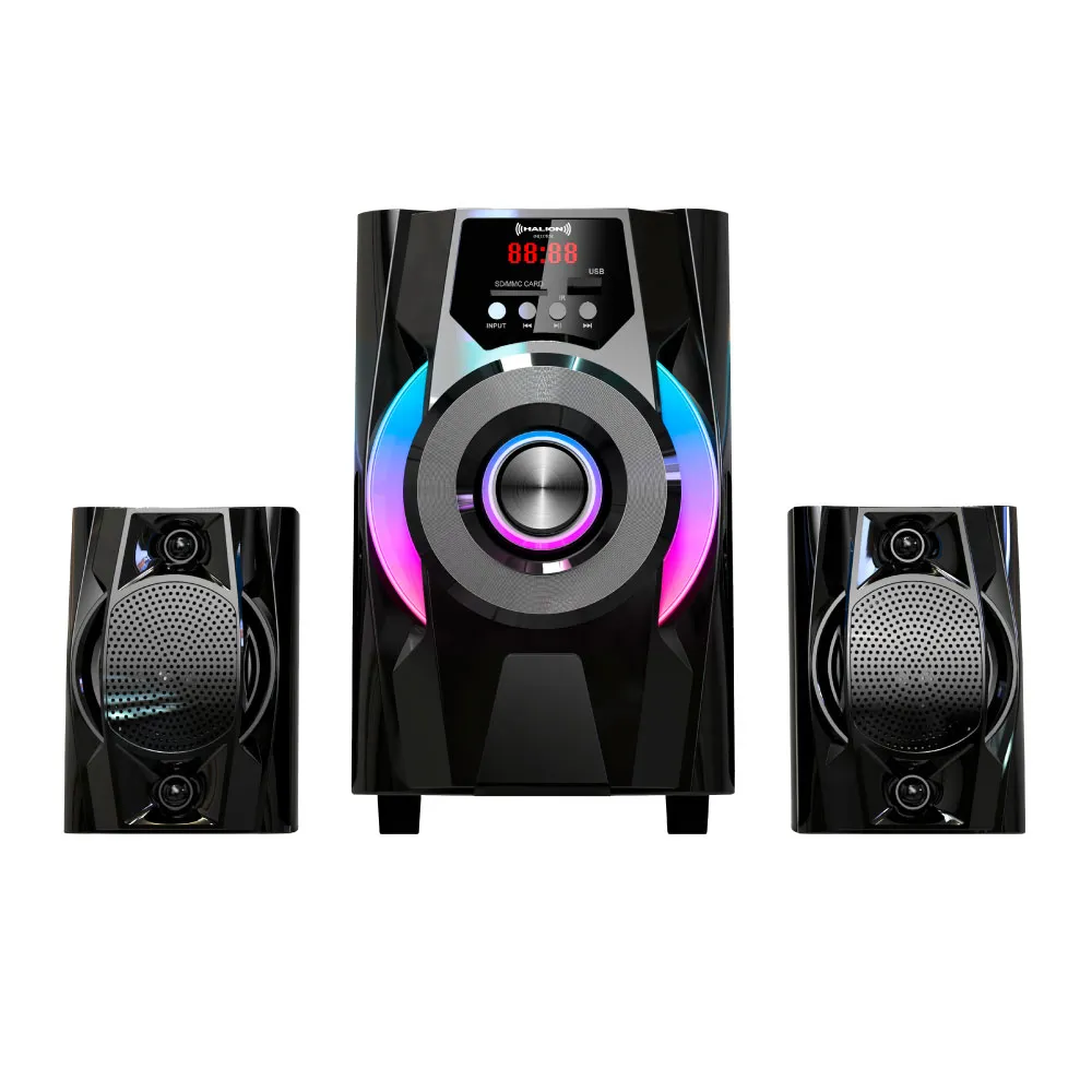 Parlante 2.1 Halion HA-K43 Bristol Subwoofer 4" USB, SD, BT, FM 80w