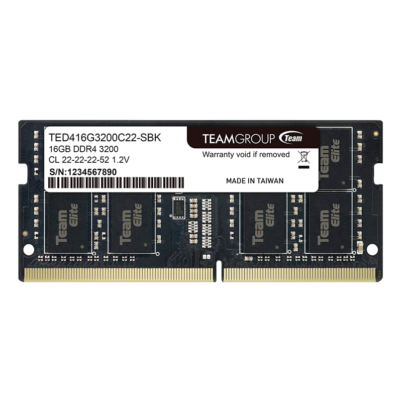 Memoria Ram SODIMM TeamGroup Elite, 16GB DDR4-3200MHz (PC4-25600) 1.2V, CL22
