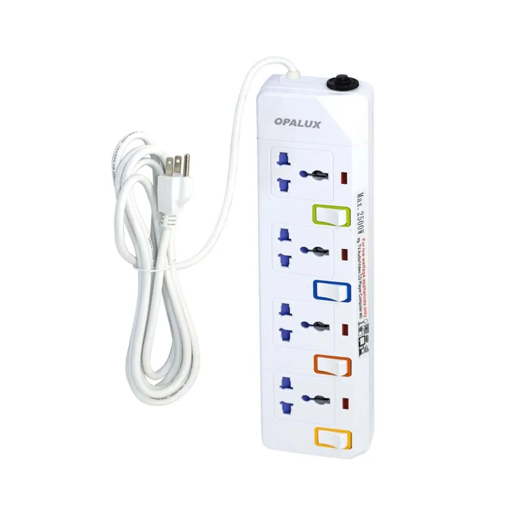 Supresor de Pico de 4 Tomas 220v - OPALUX 2500W 10A