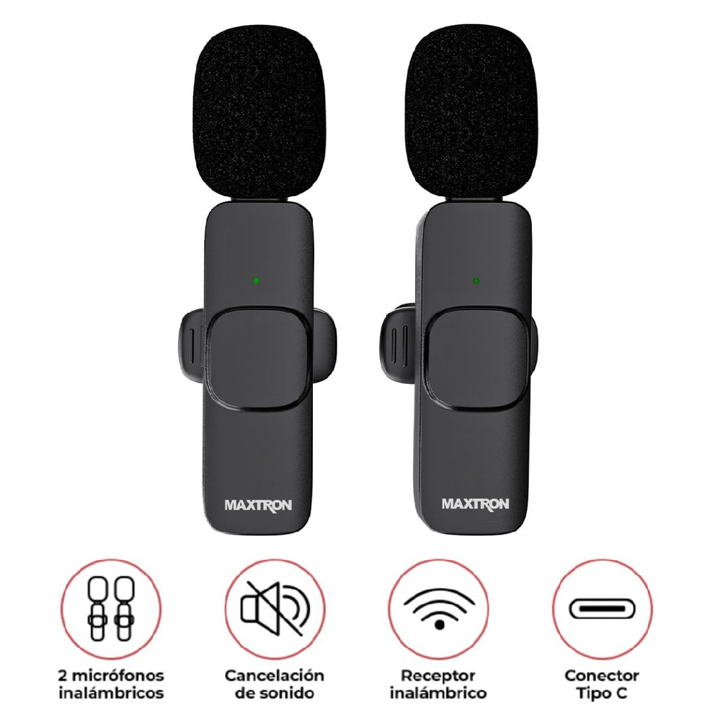 Microfono Solapero Cybertel Artist MXM168, 2 Microfonos USB-C.