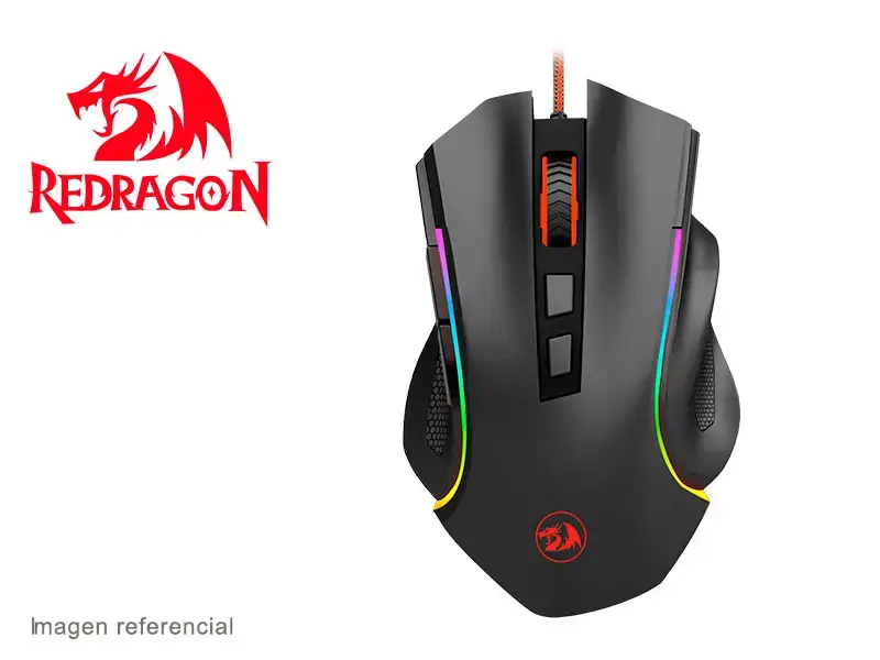 Mouse Gaming Redragon GRIFFIN M607 Hasta 7200 DPI, RGB, 8B, Negro.