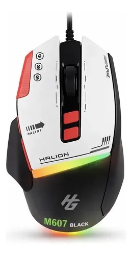 Mouse Gamer Halion Xtreme M607, RGB, 7200DPI, Negro.