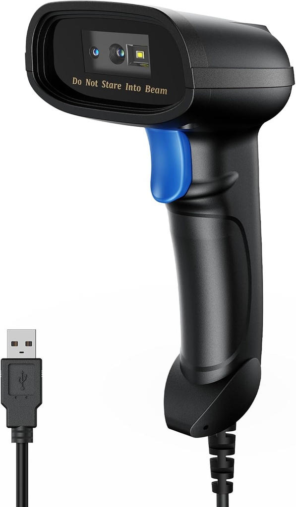 Lector de codigos de barras PecuMecu 1D&2D USB portátil, lector de códigos QR 3 en 1 Bluetooth, Cable USB y Inalambrico 2.4G. 