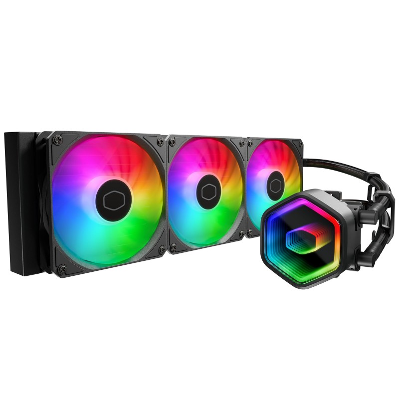 Refrigeracion Liquida Cooler Master, 360mm, 3 Ventiladores, 1750RPM, RGB, Negro
