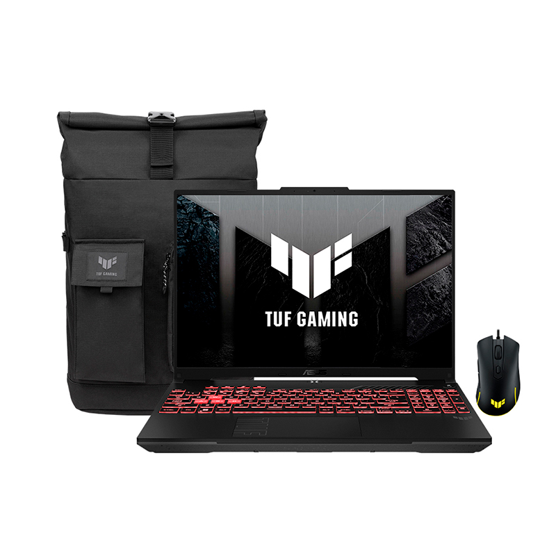 Laptop ASUS TUF F16 FX608JMI-TU350, 16" FHD IPS, Intel Core i7-14650HX hasta 5.2GHz, Ram 16GB DDR5, Disco SSD 512GB, RTX 5060 8GB, FreeDos, Incluye Mochila y Mouse.