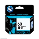 Cartucho de tinta HP (60), CC640WL, Negro, 4.5ml.