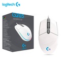 Mouse Gamer Logitech G203, RGB, 8000DPI, Blanco.