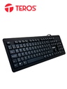 Teclado Teros, TE-4065N, Sellado, Lavable, A prueba de agua, IPX7, USB, Negro