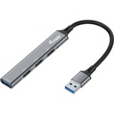 Hub USB 3.0, 4 Puertos USB, Metalico.