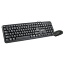 Kit Teclado y Mouse Teros TE4062N, USB, acabado elegante, Negro, Español, Óptico.