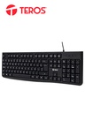 Teclado multimedia Teros, TE-4067S,USB 2.0, Negro