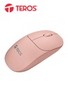 Mouse óptico inalámbrico Teros TE1218S, color Rosado, 1000 dpi, receptor USB.