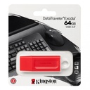 Memoria USB Kingston DT Exodia, 64GB, USB, Rojo, KC-U2G64-7GR.