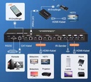 TESmart Alta calidad Ultra HD 10,2 Gbps HDMI Switch 4 en 4 matriz de vídeo de salida con extensor 4 salidas para sistemas de seguridad