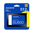 Disco Solido Adata SU650 512GB, Sata III 6Gb/s, 2.5"