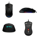 Mouse óptico gamer TEROS TE-5167N, 8 botones, 12800 DPI, RGB, negro