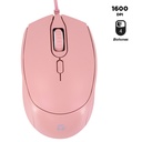 Mouse optico TEROS TE-1226S, 800-1200-1600 DPI, USB, 4 botones, color rosado